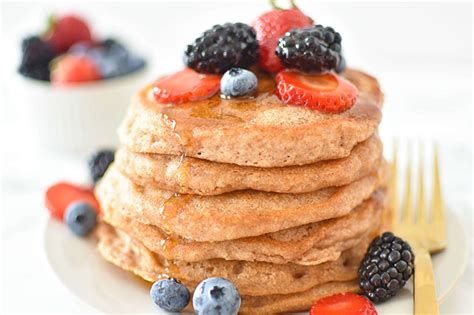 easy-whole-wheat-vegan-pancakes image