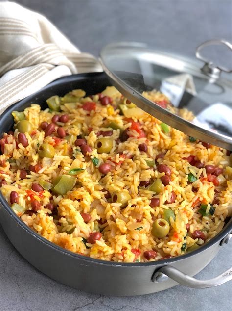 spanish-rice-and-beans-with-pimiento-olives-the-vegan image