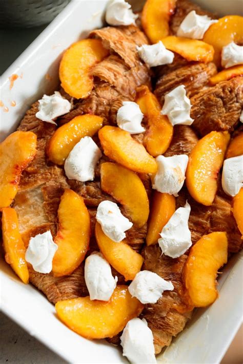 peaches-and-cream-bread-pudding-reluctant-entertainer image
