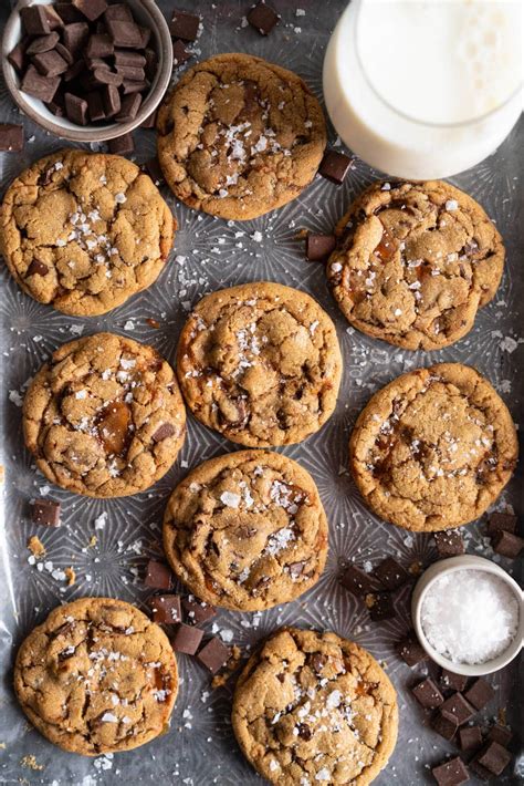 brown-butter-salted-caramel-chocolate-chunk-cookies image
