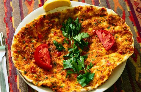 homemade-turkish-lahmacun-cheeseless-pizza image