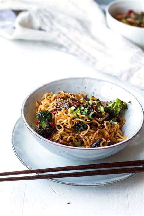 quick-sweet-and-spicy-pork-stir-fry-with-noodles image