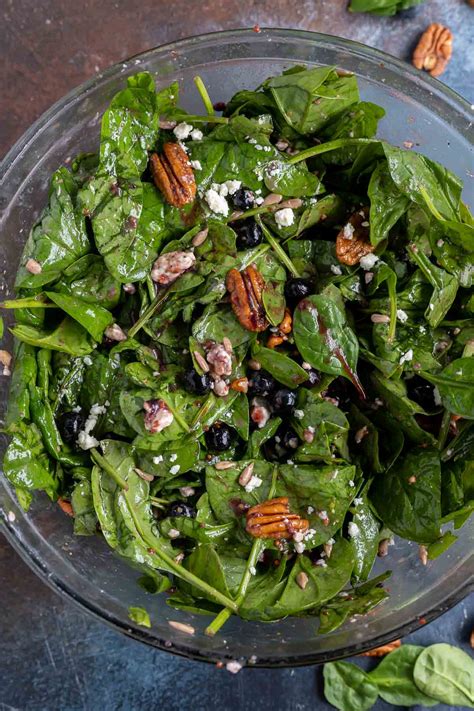 blueberry-spinach-salad-recipe-wonkywonderful image