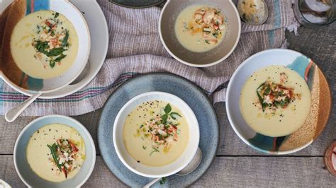 chilled-corn-soup-with-lobster-salad-recipe-bon image