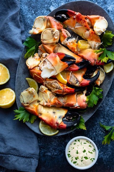 florida-stone-crab-claws-with-mustard-sauce-garlic-zest image