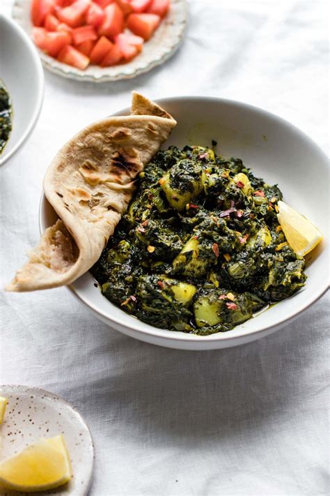spinach-and-potato-curry-aloo-palak-easy-authentic image
