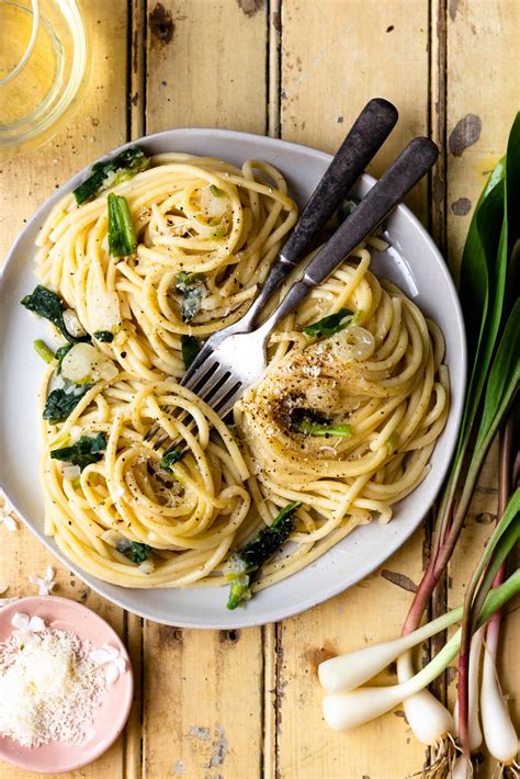 simple-buttery-parmesan-ramp-pasta-modern image