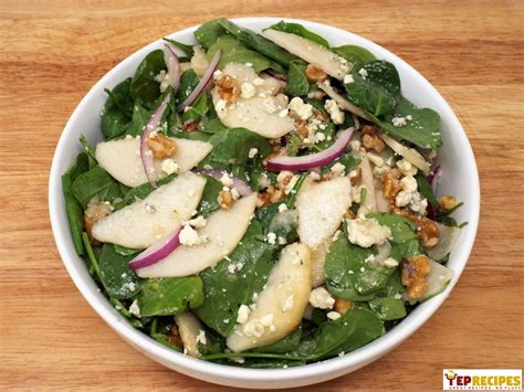 pear-and-baby-spinach-salad-with-walnuts-and-blue image