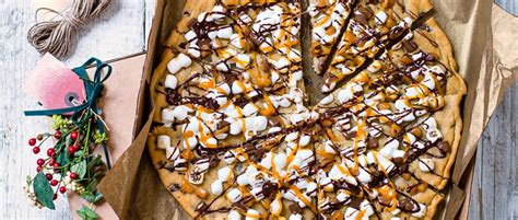 giant-chocolate-chip-cookie-pizza-recipe-olivemagazine image