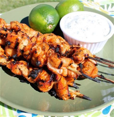 chipotle-chicken-skewers-with-creamy-cilantro-lime image