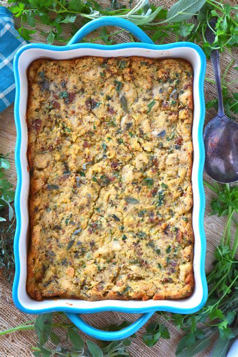 southern-old-fashioned-cornbread-dressing-the image