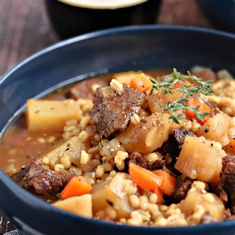 instant-pot-beef-and-barley-stew-cooking-with-curls image