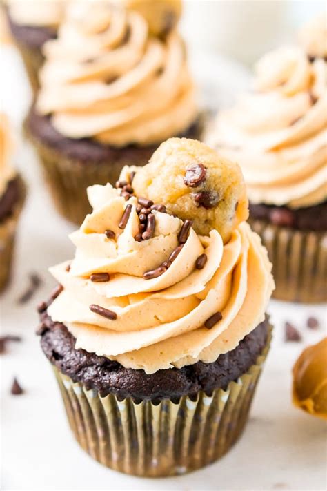 peanut-butter-chocolate-cookie-dough-cupcakes image