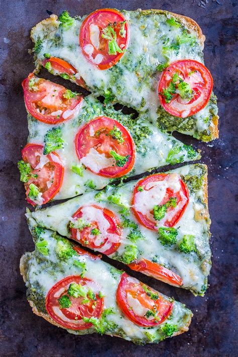 30-minute-vegetarian-french-bread-pizzas-with-pesto image