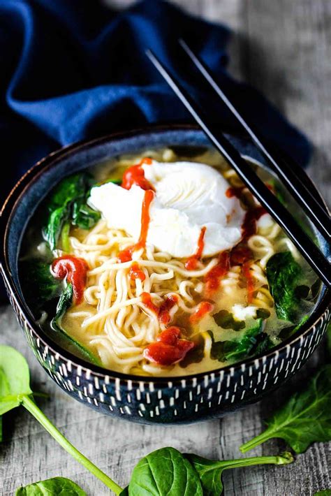 spinach-ramen-noodle-soup-with-poached-egg-how-to image