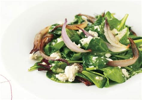 wilted-spinach-salad-with-warm-feta-dressing image