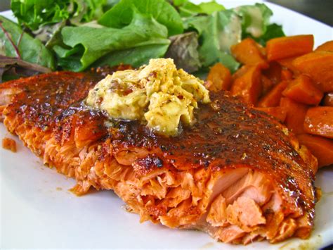 broiled-salmon-with-chipotle-lime-compound-butter image