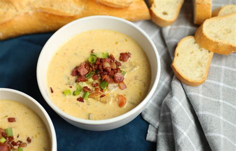 slow-cooker-cheddar-and-bacon-potato-soup-thriving image