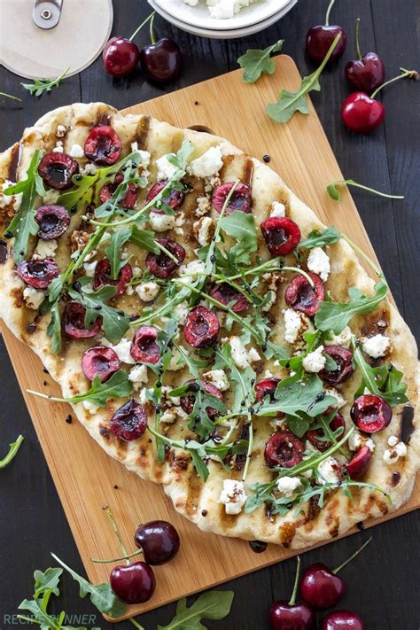 grilled-cherry-goat-cheese-and-arugula-pizza image