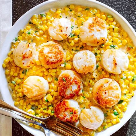 pan-seared-scallops-recipe-with-corn-how-to-cook image