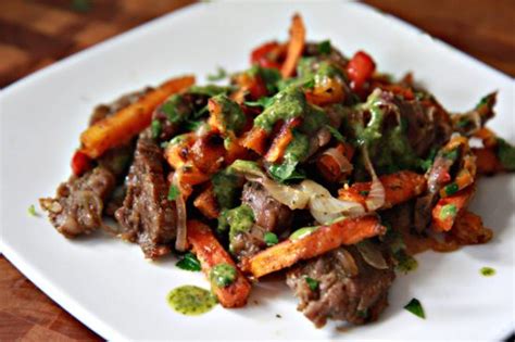 skirt-steak-and-sweet-potato-stir-fry-with-chimichurri image