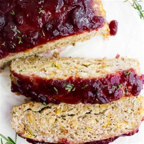thanksgiving-turkey-meatloaf-topped-with-cranberry-sauce image