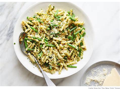 pasta-with-green-beans-and-almond-gremolata image