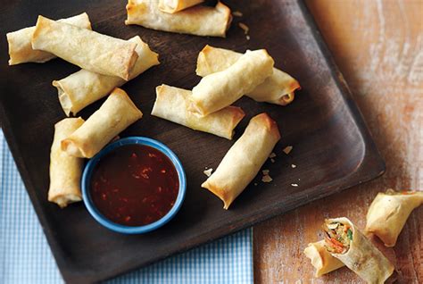 baked-spring-rolls-with-chili-garlic-dipping-sauce image