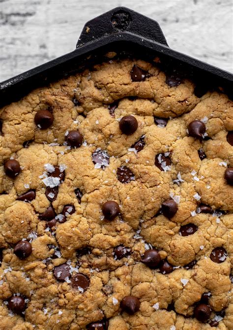 salted-chewy-gooey-chocolate-chip-skillet-cookie image