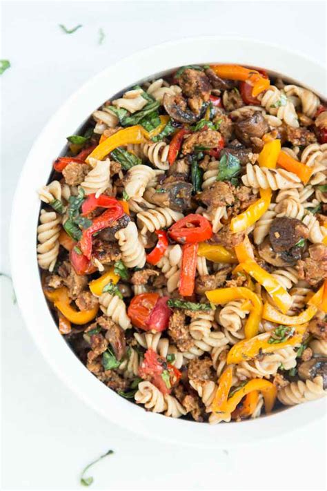 pasta-salad-with-grilled-italian-sausage-peppers image
