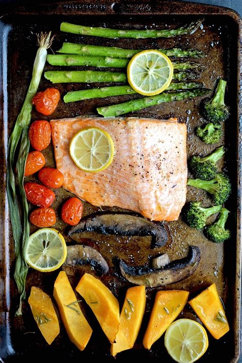 sheet-pan-dinner-for-two-salmon-veggies-garden image