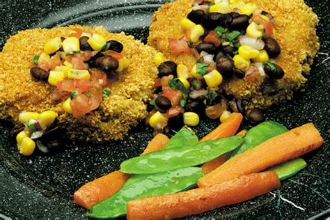 crispy-oven-fried-walleye-cakes-with-black-bean-salsa image