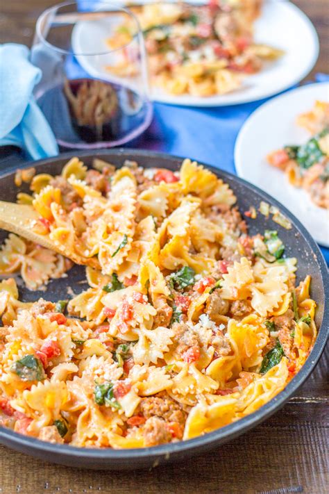 sweet-and-spicy-sausage-and-farfalle-a-20-minute image
