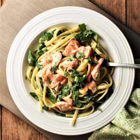healthy-salmon-spinach-pasta-everyday-healthy image