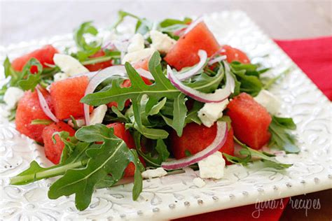 easy-watermelon-arugula-and-feta-salad-skinnytaste image