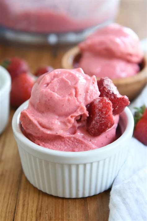 easy-homemade-strawberry-frozen-yogurt-no-ice-cream image