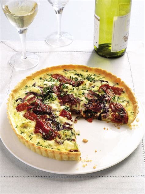 goats-cheese-and-red-pepper-tart-recipe-delicious image