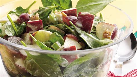 spinach-waldorf-salad-with-cinnamon-apple-dressing image