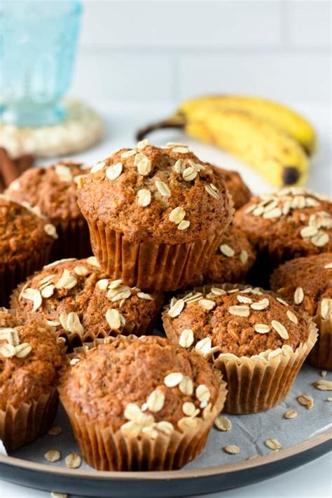 healthy-banana-oatmeal-muffins-no-added-sugar image