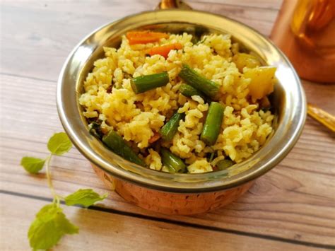 brown-rice-vegetable-pulao-delicious-spicy-vegan-pilaf image