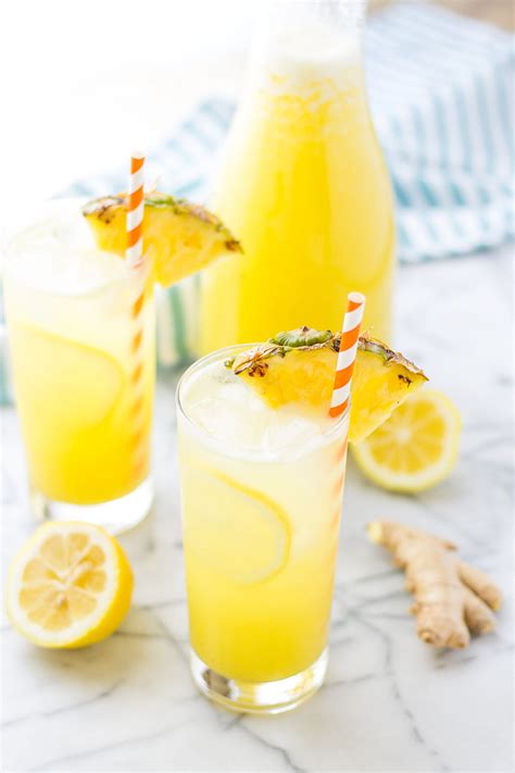 pineapple-ginger-lemonade-strawberry-blondie-kitchen image