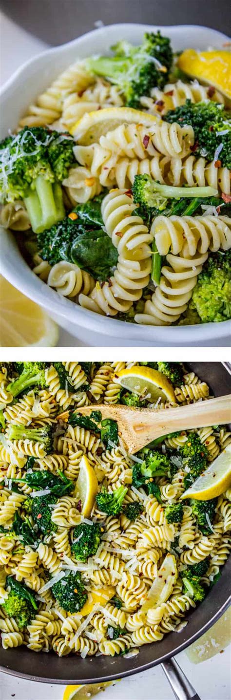 20-minute-lemon-broccoli-pasta-skillet-the-food image