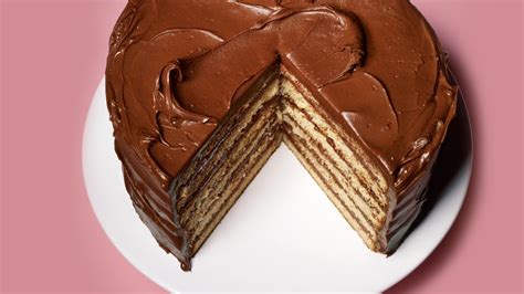 yellow-layer-cake-with-chocolatesour-cream-frosting image