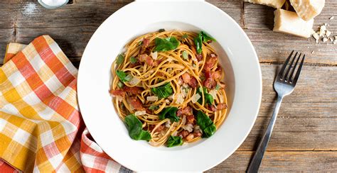 linguine-with-smoked-bacon-baby-spinach-and-sage image