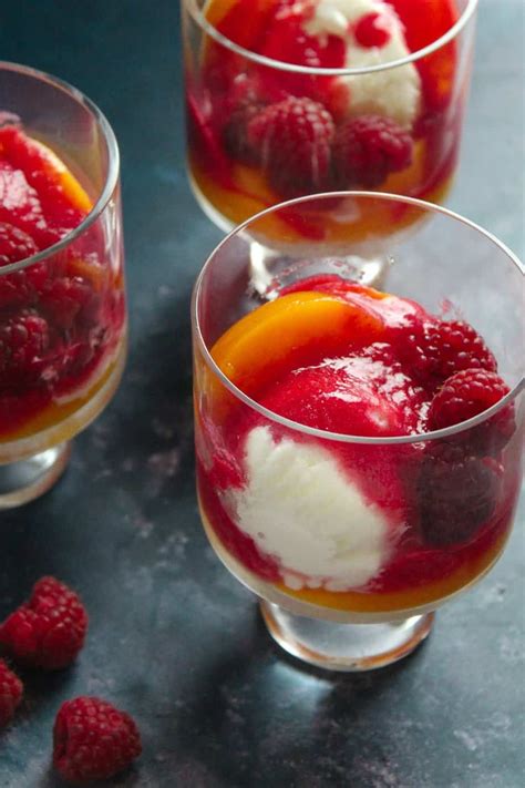 easy-peach-melba-sundae-with-ros-wine-carries image
