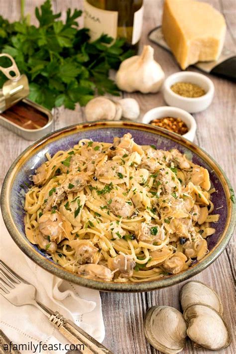 linguine-with-white-clam-sauce-a-family-feast image