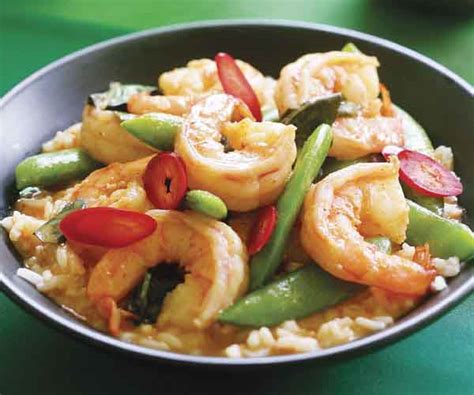 red-curry-with-shrimp-sugar-snap-peas-finecooking image