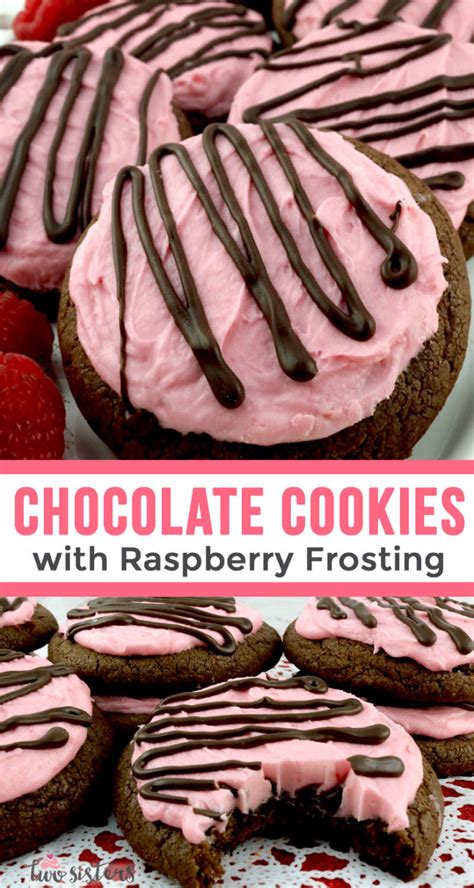 chocolate-cookies-with-raspberry-frosting-two-sisters image