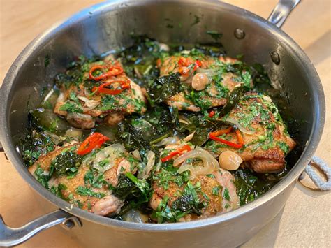 chicken-thighs-with-kale-food-network-kitchen image