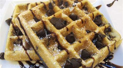 chocolate-chip-belgian-waffles-recipe-flavorite image